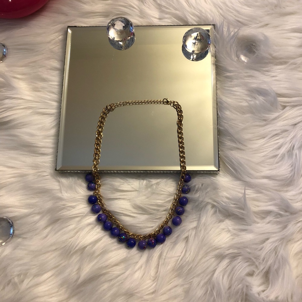 Gold and purple ball necklace